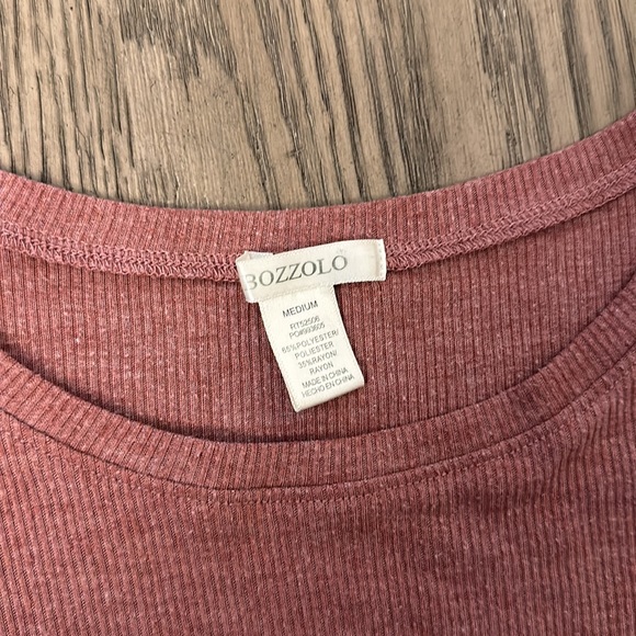 Bozzolo Blush Pink Ribbed Cropped Top - Picture 2 of 2